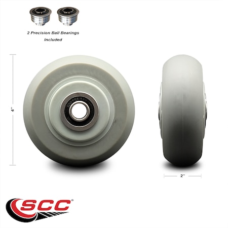 Service Caster SCC-4" Thermoplastic Rubber Donut Tread Wheel Only w/Ball Bearing-300 lbs Cpty SCC-TPRBD420